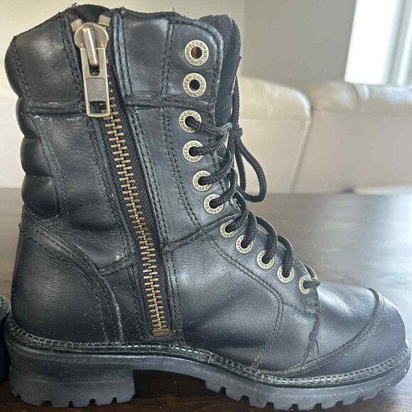 Harley-Davidson Men’s Black Leather Lace-Up Boots • US 8 - Picture 7 of 8